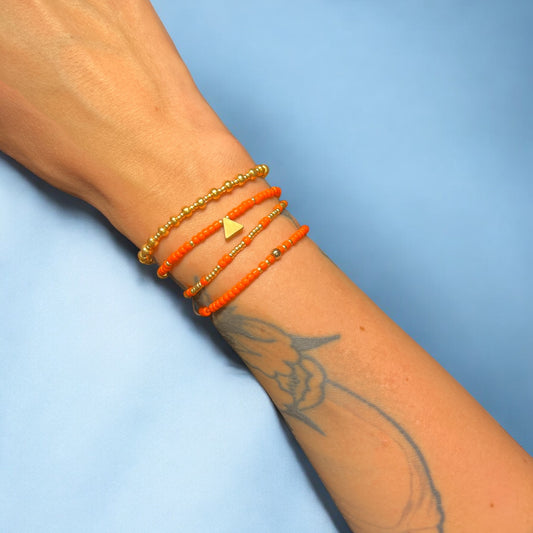 Armbånd - Orange, 4 stk